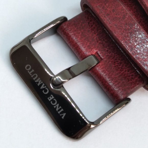 Vince Camuto 24mm Rich Burgundy Leather Watch Strap Fits Apple Watch 42/44/45mm - Picture 6 of 7